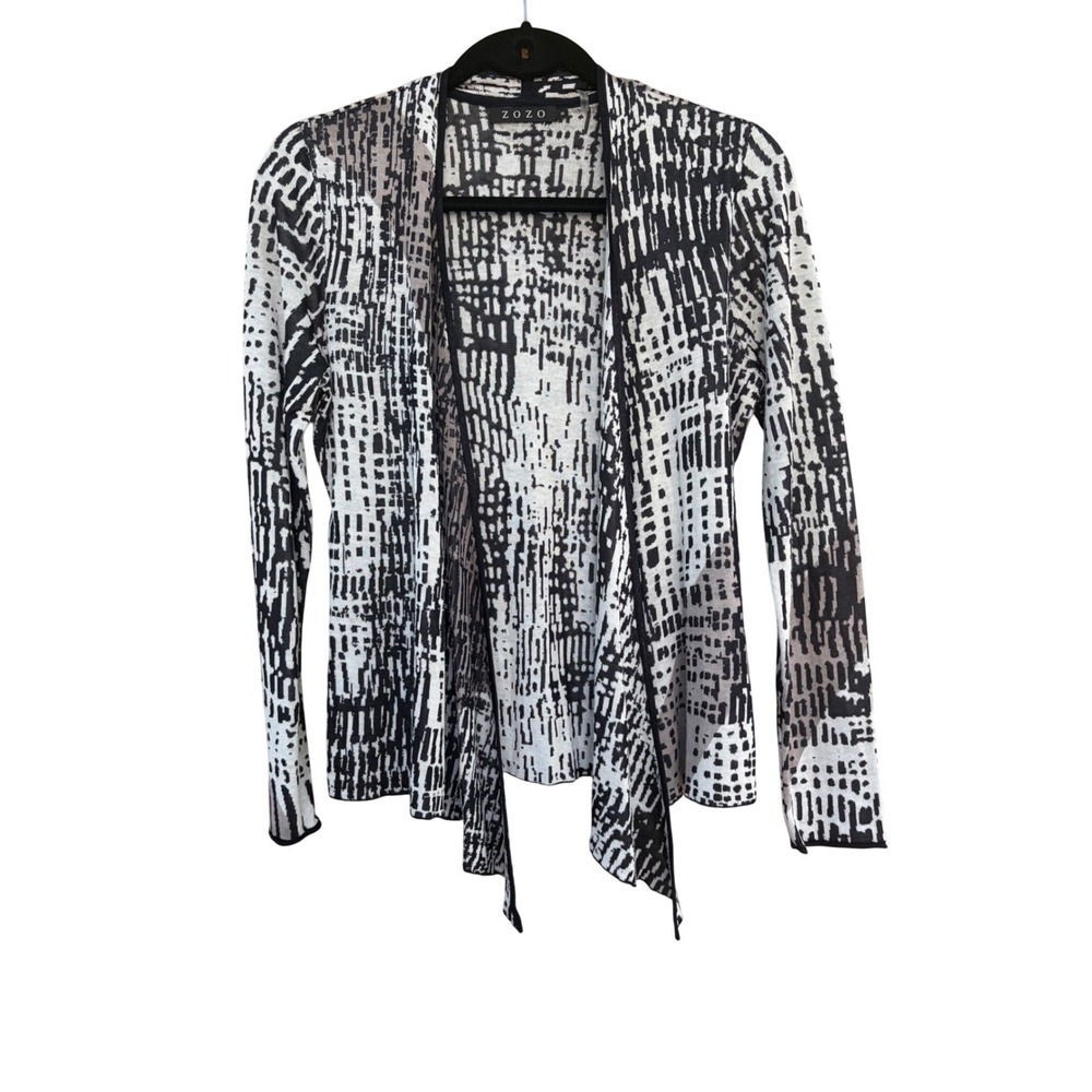 ZOZO Womens Abstract Geometric Open Front Cardigan Small Handkerchief Layering